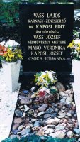 Vass Lajos és dr. Kaposi Edit új síremléke